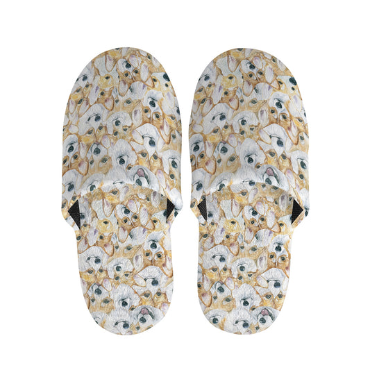 Watercolor Corgi Pattern Print Slippers