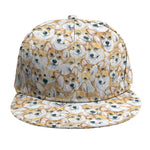 Watercolor Corgi Pattern Print Snapback Cap