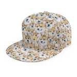 Watercolor Corgi Pattern Print Snapback Cap