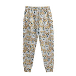 Watercolor Corgi Pattern Print Sweatpants