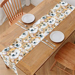 Watercolor Corgi Pattern Print Table Runner