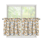 Watercolor Corgi Pattern Print Tier Curtains