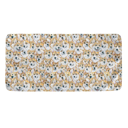 Watercolor Corgi Pattern Print Towel