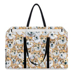 Watercolor Corgi Pattern Print Utility Tote Bag