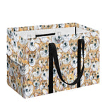 Watercolor Corgi Pattern Print Utility Tote Bag