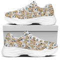 Watercolor Corgi Pattern Print White Chunky Shoes