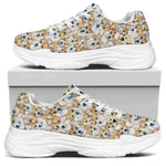 Watercolor Corgi Pattern Print White Chunky Shoes