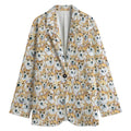 Watercolor Corgi Pattern Print Women's Blazer