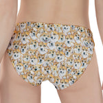 Watercolor Corgi Pattern Print Women's Panties