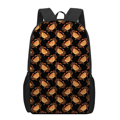 Watercolor Crab Pattern Print 17 Inch Backpack