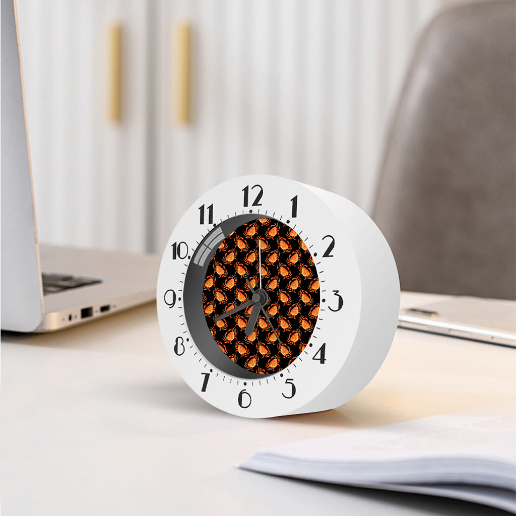 Watercolor Crab Pattern Print Alarm Clock