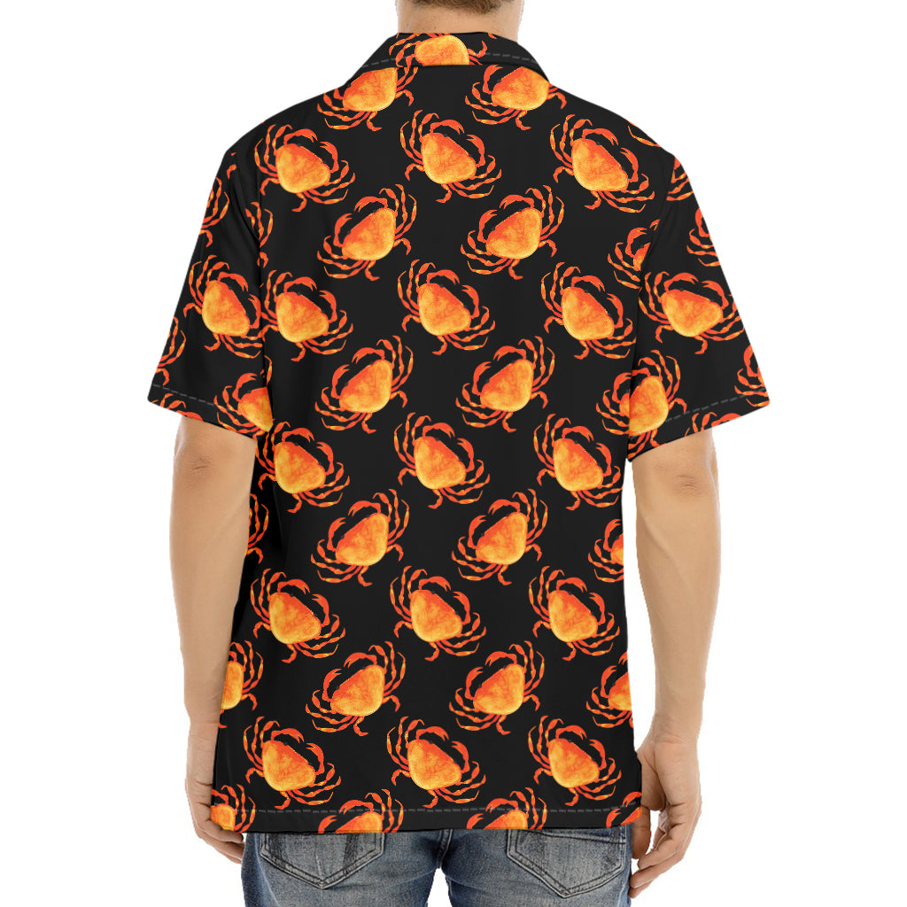 Watercolor Crab Pattern Print Aloha Shirt