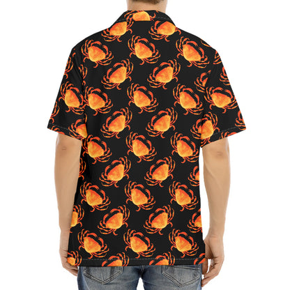 Watercolor Crab Pattern Print Aloha Shirt