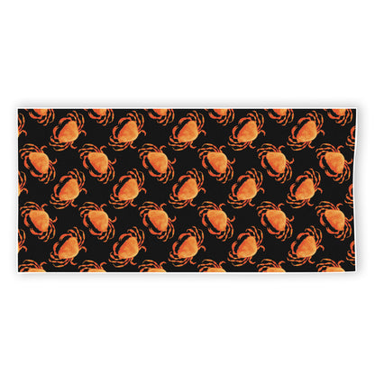 Watercolor Crab Pattern Print Beach Towel