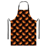 Watercolor Crab Pattern Print Bib Apron With Pocket