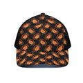 Watercolor Crab Pattern Print Black Mesh Trucker Hat