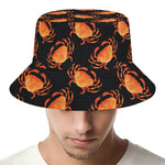 Watercolor Crab Pattern Print Bucket Hat