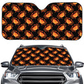 Watercolor Crab Pattern Print Car Windshield Sun Shade