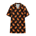 Watercolor Crab Pattern Print Cotton Hawaiian Shirt