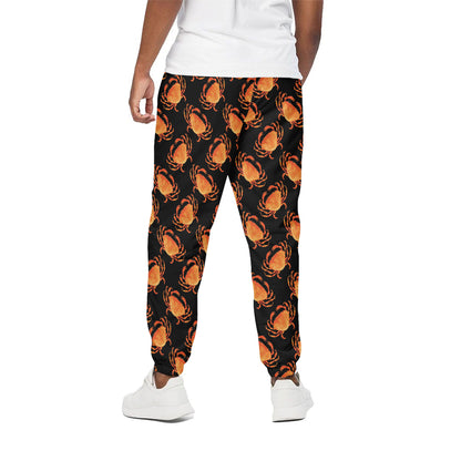 Watercolor Crab Pattern Print Cotton Pants