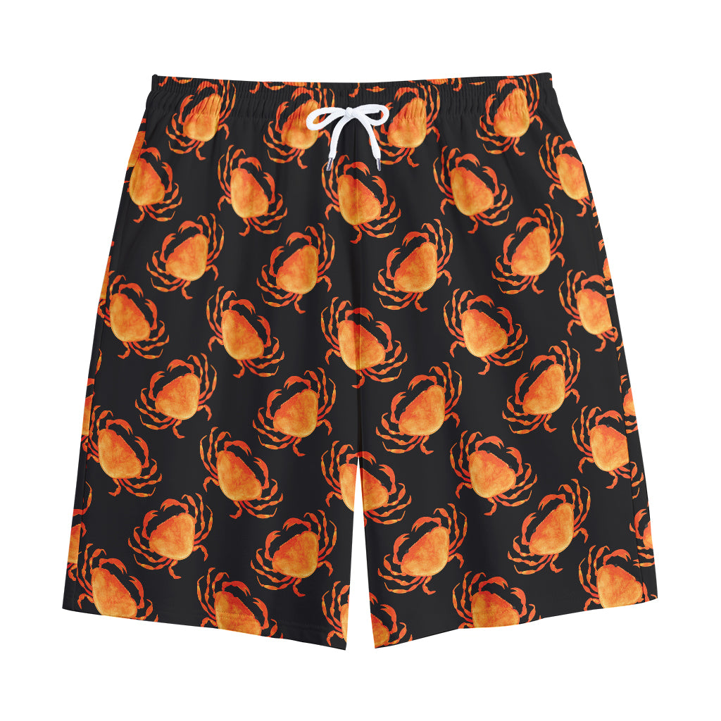 Watercolor Crab Pattern Print Cotton Shorts