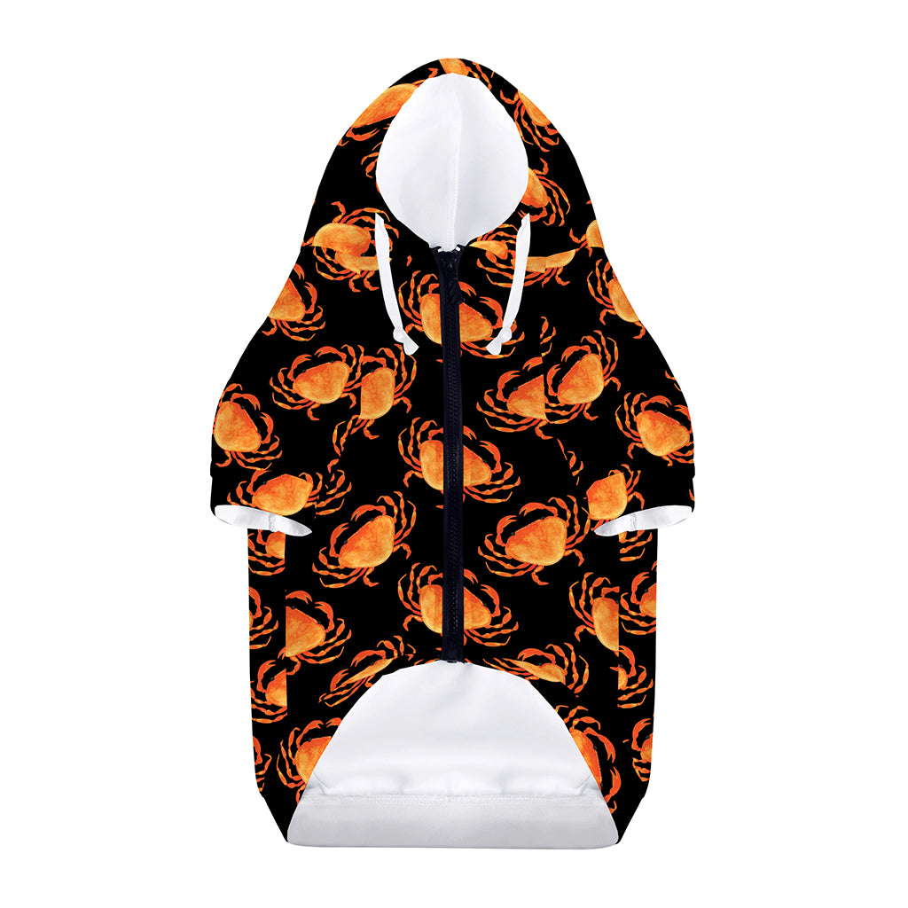Watercolor Crab Pattern Print Dog Zip Up Hoodie