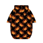 Watercolor Crab Pattern Print Dog Zip Up Hoodie
