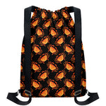 Watercolor Crab Pattern Print Drawstring Backpack