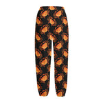 Watercolor Crab Pattern Print Fleece Lined Knit Pants