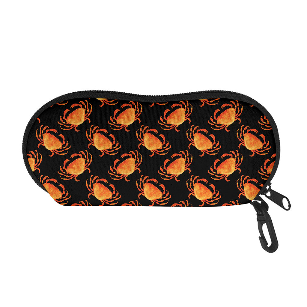 Watercolor Crab Pattern Print Glasses Case