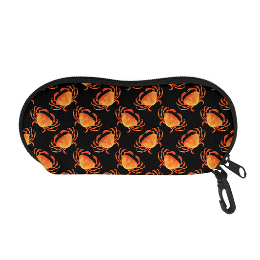 Watercolor Crab Pattern Print Glasses Case