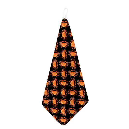 Watercolor Crab Pattern Print Hand Towel