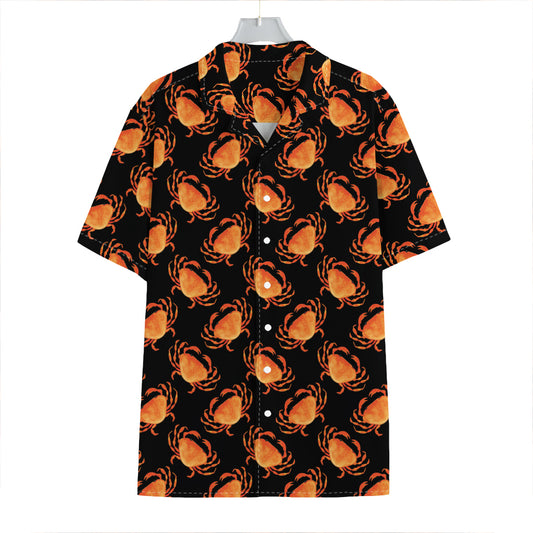 Watercolor Crab Pattern Print Hawaiian Shirt