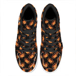 Watercolor Crab Pattern Print High Top Leather Sneakers