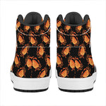 Watercolor Crab Pattern Print High Top Leather Sneakers