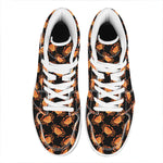 Watercolor Crab Pattern Print High Top Leather Sneakers