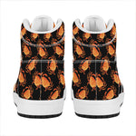 Watercolor Crab Pattern Print High Top Leather Sneakers