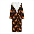 Watercolor Crab Pattern Print Hooded Bathrobe
