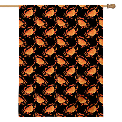 Watercolor Crab Pattern Print House Flag