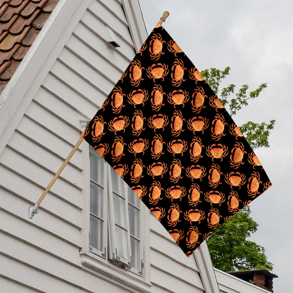 Watercolor Crab Pattern Print House Flag