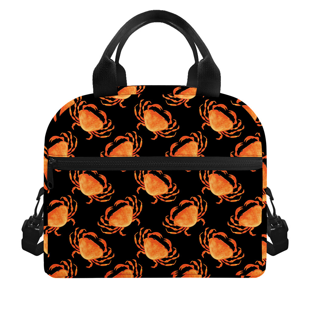 Watercolor Crab Pattern Print Insulated Lunch Bag