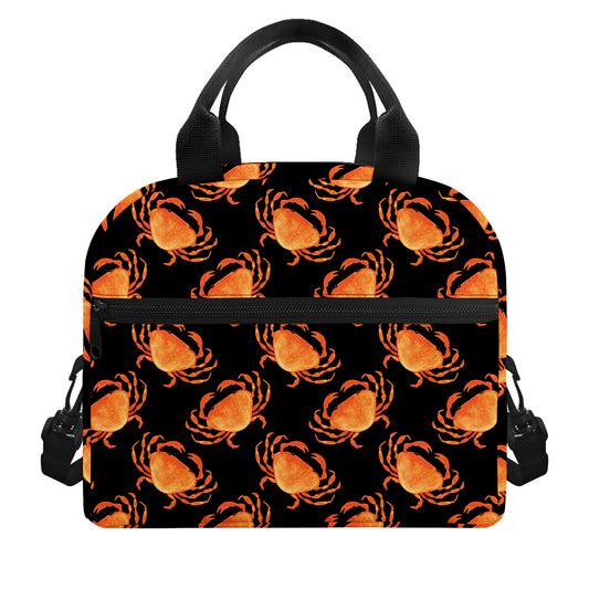 Watercolor Crab Pattern Print Insulated Lunch Bag