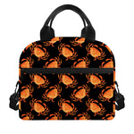 Watercolor Crab Pattern Print Insulated Lunch Bag
