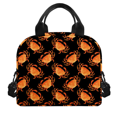 Watercolor Crab Pattern Print Insulated Lunch Bag