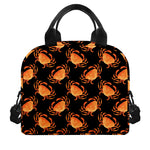 Watercolor Crab Pattern Print Insulated Lunch Bag