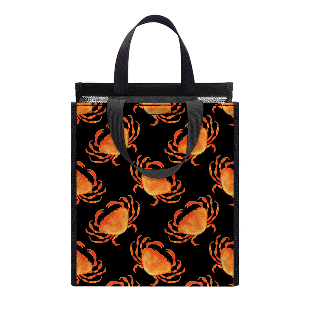 Watercolor Crab Pattern Print Insulated Lunch Tote