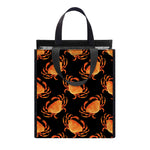 Watercolor Crab Pattern Print Insulated Lunch Tote