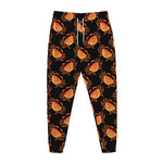 Watercolor Crab Pattern Print Jogger Pants