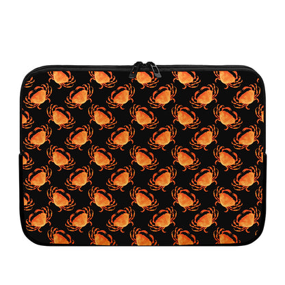 Watercolor Crab Pattern Print Laptop Sleeve