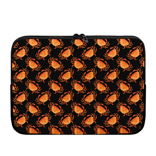 Watercolor Crab Pattern Print Laptop Sleeve